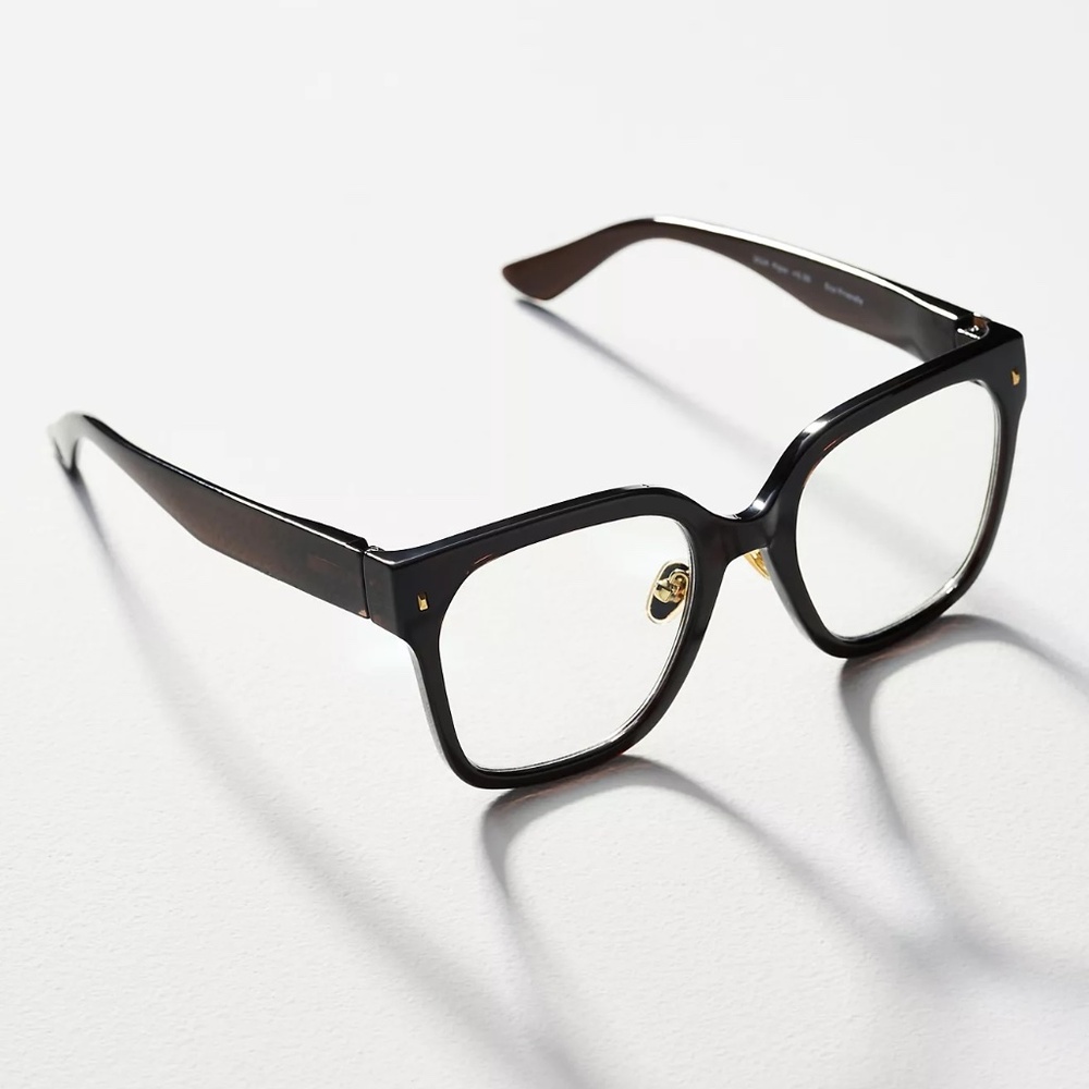 NEW Anthropologie Coffee Peepers Blue Light Filtering Reading Glasses +1.00